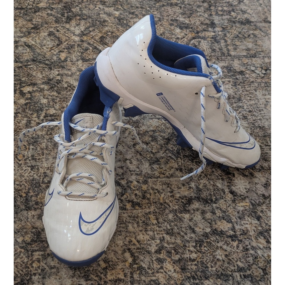 Nike Hyperdiamond 4 Keystone GG Youth Softball Cleats White Blue Size 6Y